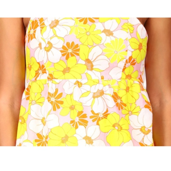 Sanctuary yellow floral bubble tank medium NWT - Picture 3 of 5